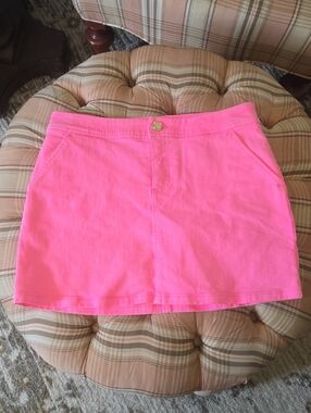 NWT Lilly Pulitzer Hot Pink Denim Mini Skort